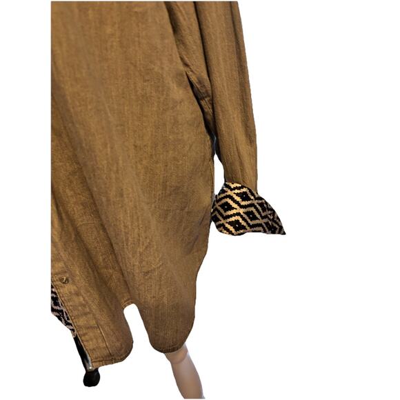 Jones New York Jeans Women’s Grey Snap Top With Silky Fabric Accents 1x - Picture 8 of 9